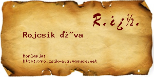 Rojcsik Éva névjegykártya